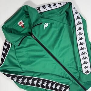 Kappa Track Jacket Green Full Zip Logo Tape Jacket Men’s Medium